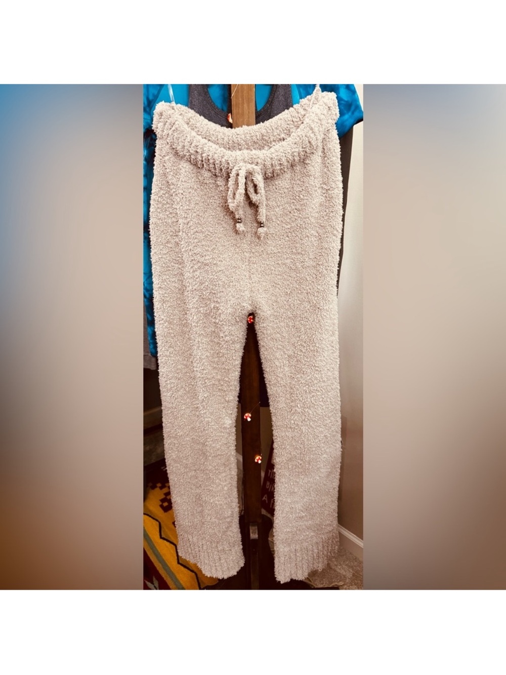 POL Cozy Cream Plush Jogger Pants with Drawstring